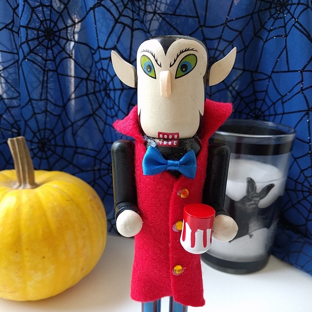 Halloween Vampire Nutcracker 8" Tall Wooden doll